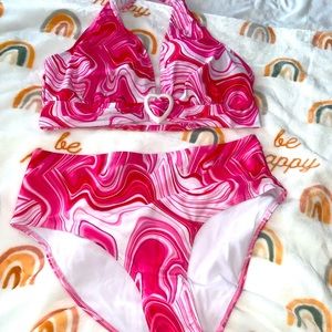 SHEIN Heart Tye Dye Swimsuit